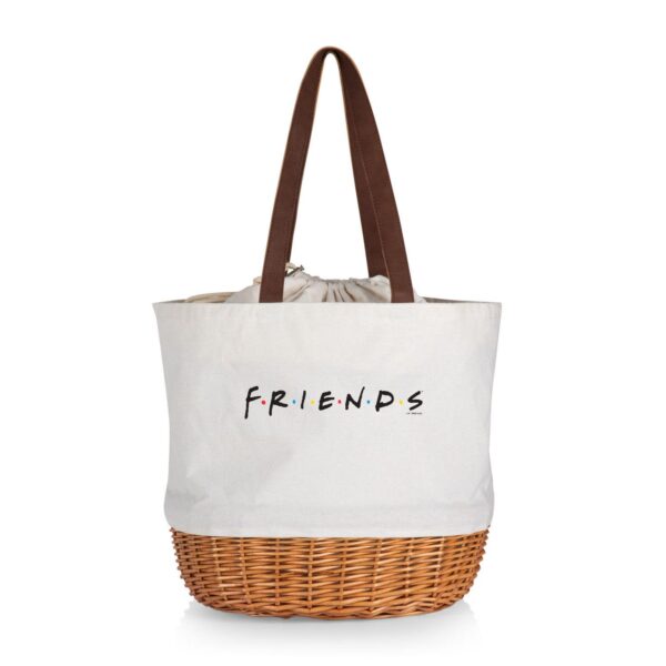 Picnic Time Friends Coronado Canvas and Willow Basket Tote