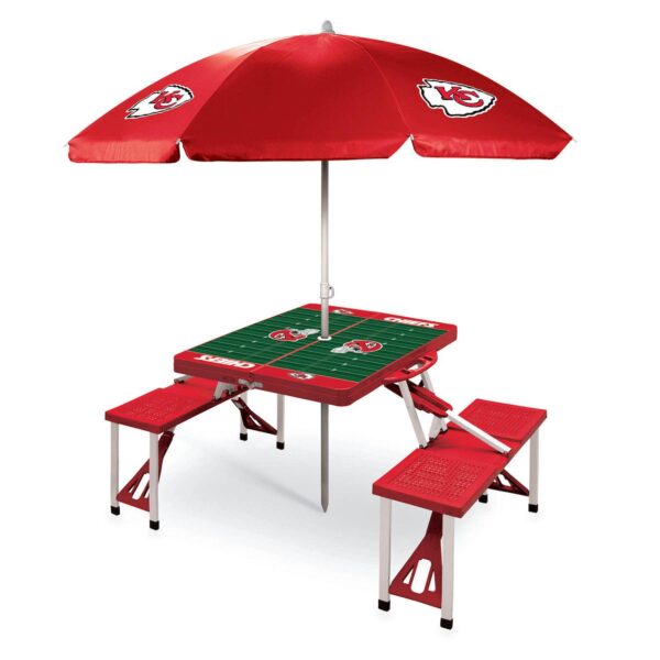 Picnic Time Kansas City Chiefs Portable Folding Table with Umbrella