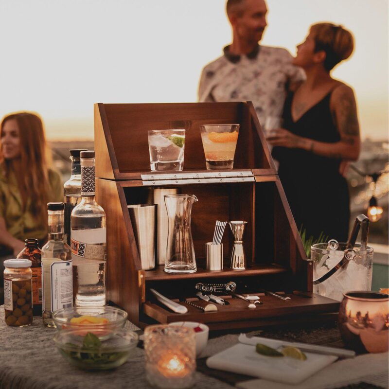 Picnic Time Kansas City Royals Madison Acacia Tabletop Bar Set - Image 5