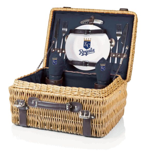 Picnic Time Kansas City Royals Champion Willow Picnic Basket with Service for 2