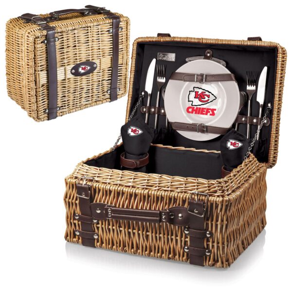 Picnic Time Kansas City Chiefs Champion Willow Picnic Basket with Service for 2