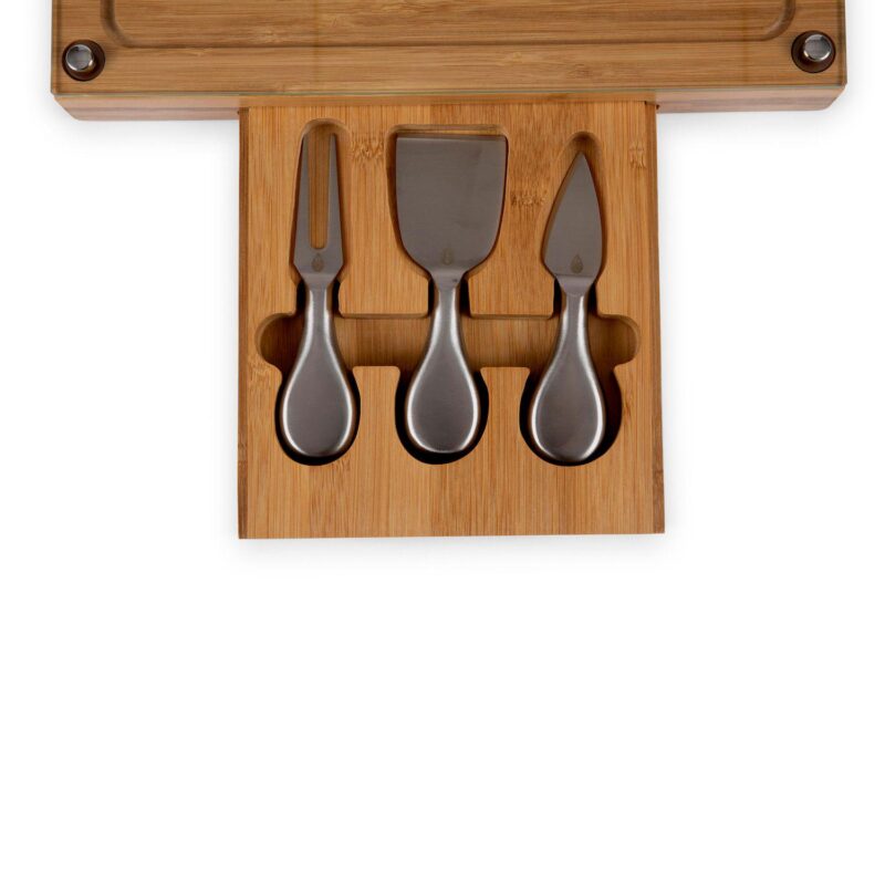 Picnic Time Los Angeles Dodgers Concerto Glass-Top Cheese Cutting Board and Tools Set - Image 2