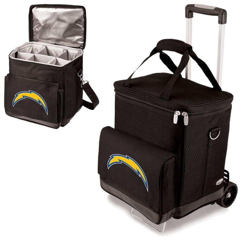 Picnic Time Los Angeles Chargers Cellar 6-Bottle Wine Carrier Cooler Trolley - Image 2