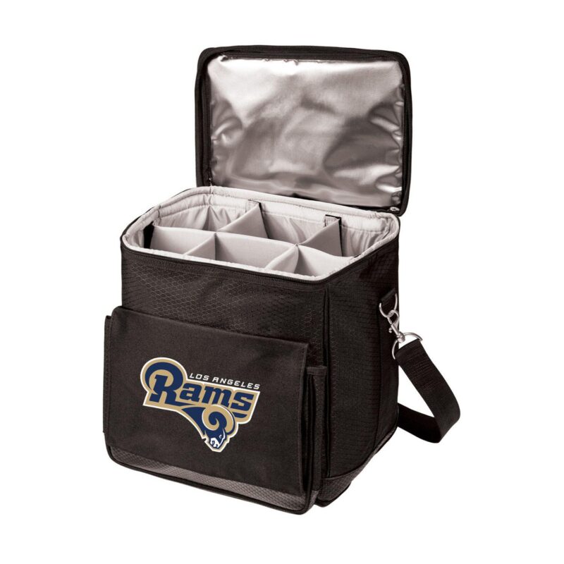 Picnic Time Los Angeles Rams Cellar Wine Cooler and Hand Cart - Image 2