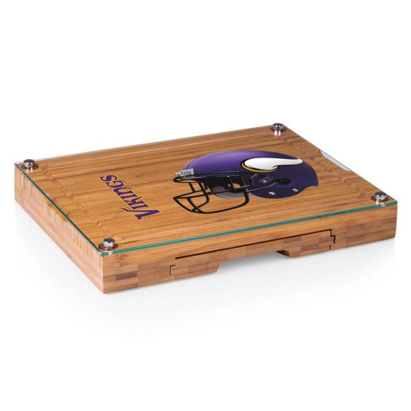 Picnic Time Minnesota Vikings Concerto Bamboo Cutting Board and Cheese Tools Set