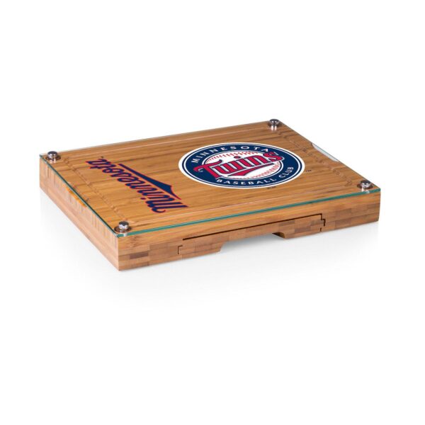 Picnic Time Minnesota Twins Concerto Glass-Top Cheese Cutting Board and Tools Set