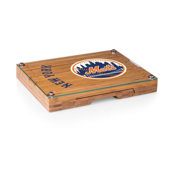 Picnic Time New York Mets Concerto Glass-Top Cheese Cutting Board and Tools Set