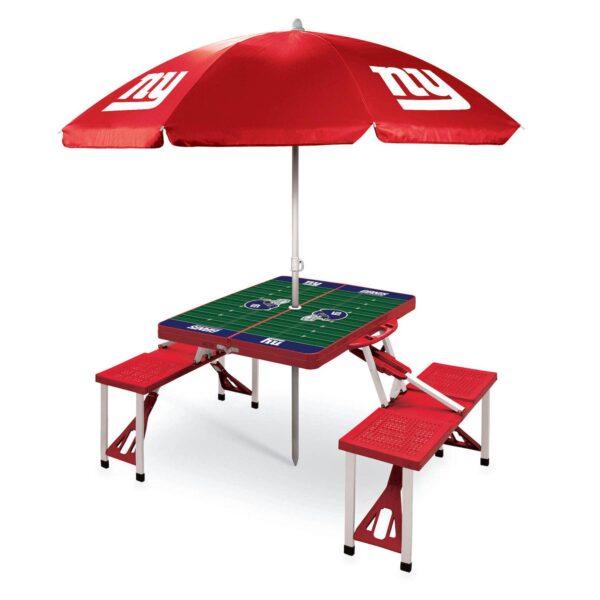 Picnic Time New York Giants Portable Folding Table with Umbrella