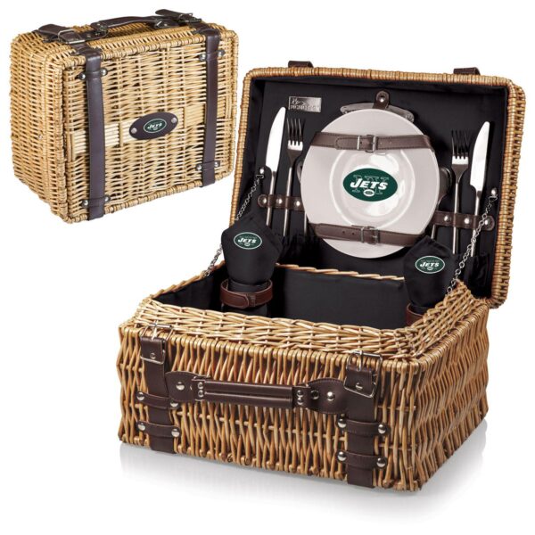 Picnic Time New York Jets Champion Willow Picnic Basket with Service for 2