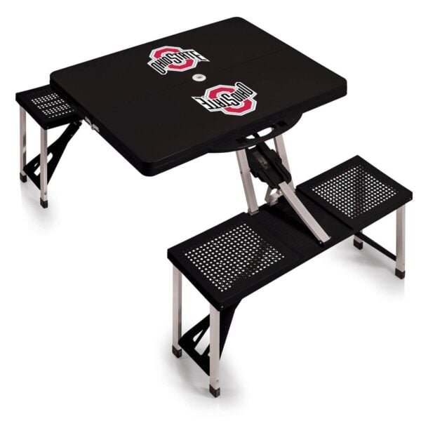 Picnic Time Ohio State Buckeyes Picnic Table Portable Folding Table with Seats