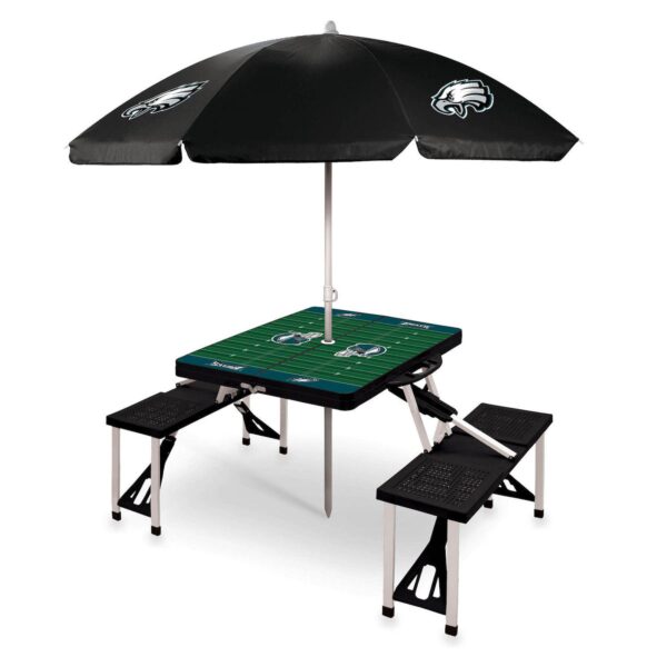 Picnic Time Philadelphia Eagles Portable Folding Table with Umbrella