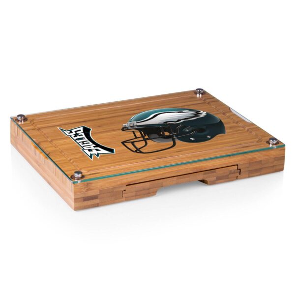 Picnic Time Philadelphia Eagles Concerto Bamboo Cutting Board and Cheese Tools Set