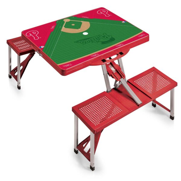 Picnic Time Philadelphia Phillies Portable Picnic Table with Field Design