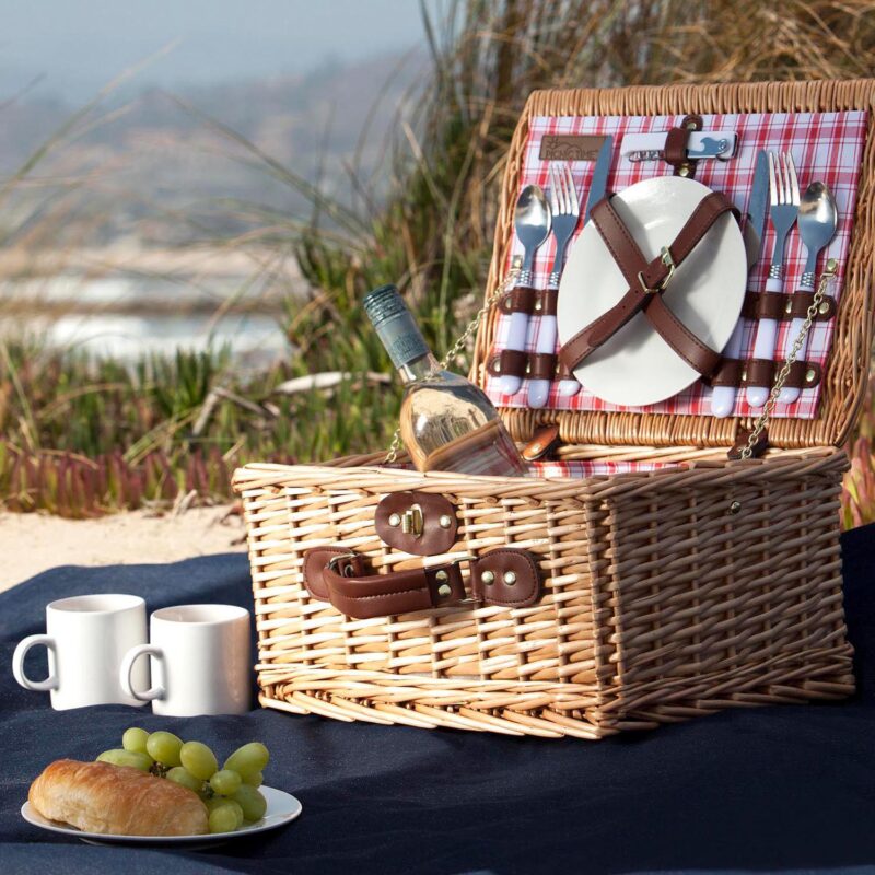 Picnic Time Red and White Plaid Catalina Basket - Image 4