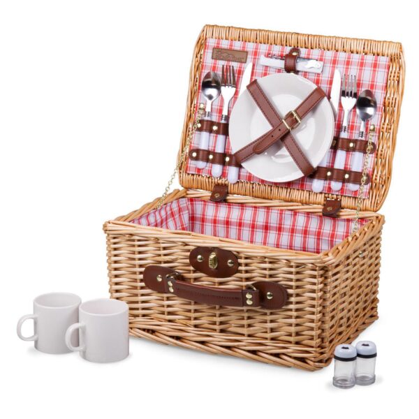 Picnic Time Red and White Plaid Catalina Basket