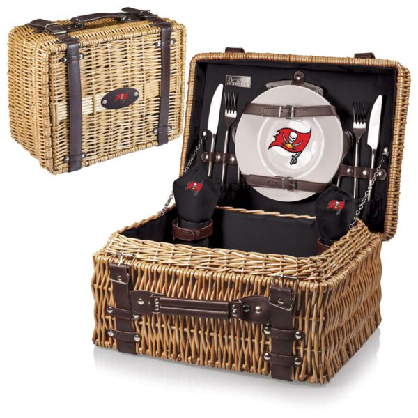 Picnic Time Tampa Bay Buccaneers Champion Willow Picnic Basket with Service for 2