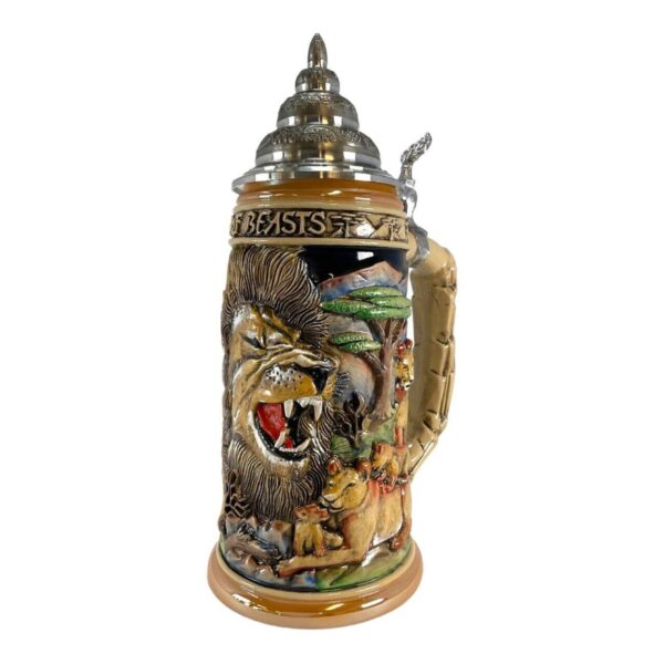 Pinnacle Peak Trading King Of Beasts Lion Pride Le German Stoneware Beer Stein .75 L Made In Germany