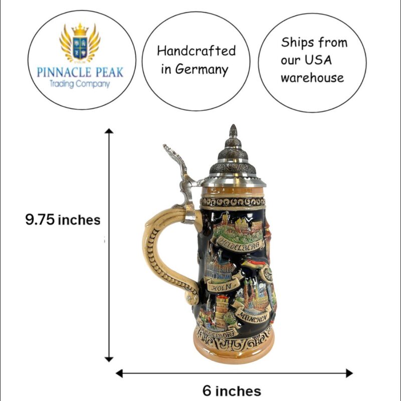 Pinnacle Peak Trading Deutschland Germany Painted City Landscapes Le German Beer Stein .5 L - Image 4