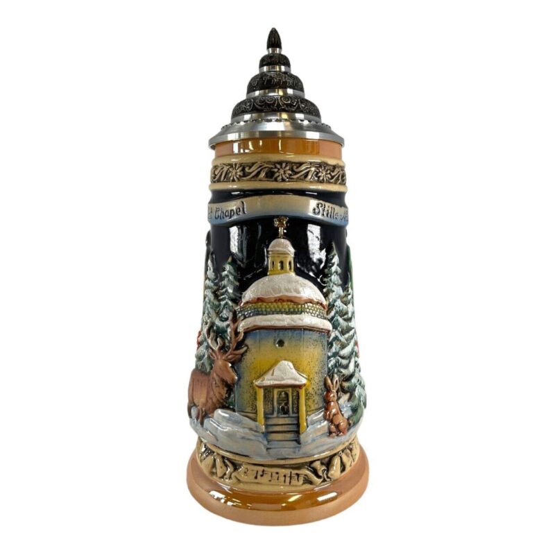 Pinnacle Peak Trading Silent Night Chapel Le German Stoneware Christmas Beer Stein .5 L - Image 2