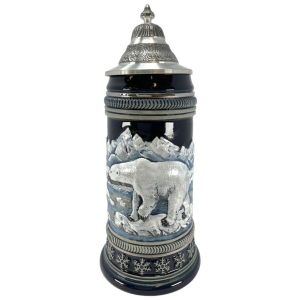 Pinnacle Peak Trading Polar Bear Walking On Ice German Beer Stein 1 Liter Made In Germany