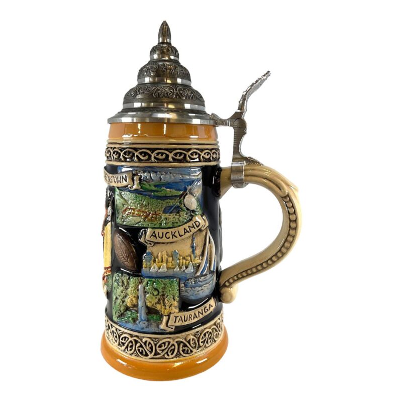 Pinnacle Peak Trading New Zealand Coat Of Arms And Landmarks Le German Beer Stein .5 L By King Werks - Image 3