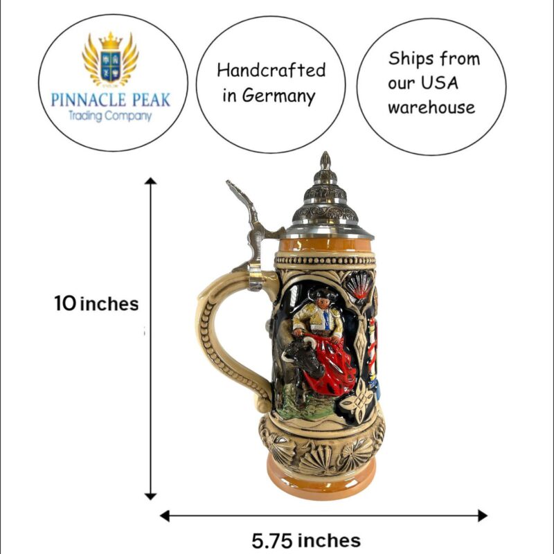 Pinnacle Peak Trading Spain Coat Of Arms Spanish Matador And Dancers Le German Beer Stein .5 L - Image 4