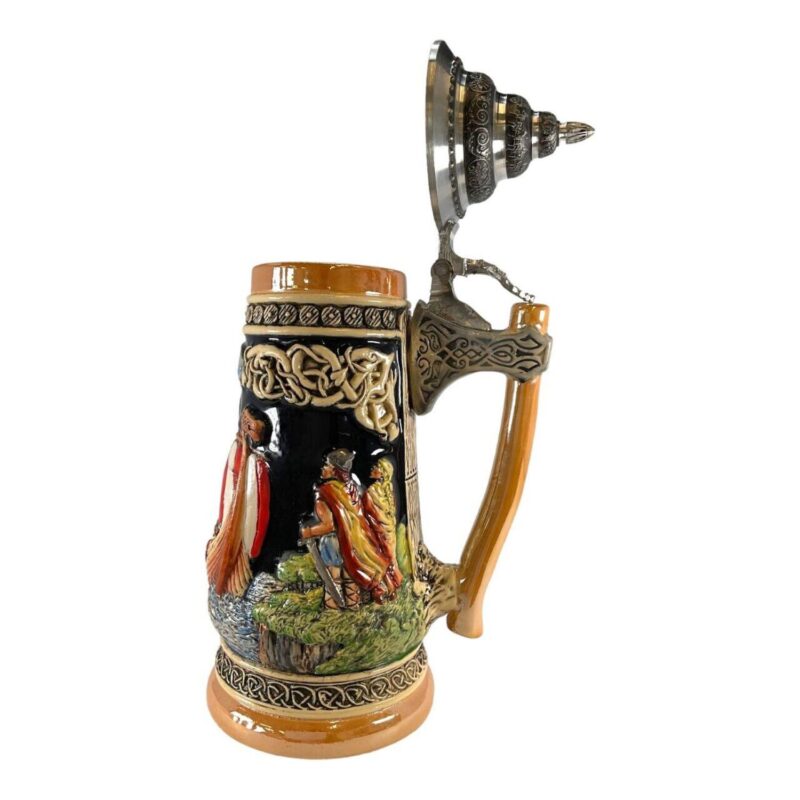 Pinnacle Peak Trading Vikings On Boat Ax Handle LE German Stoneware Beer Stein .5 L Made Germany - Image 4