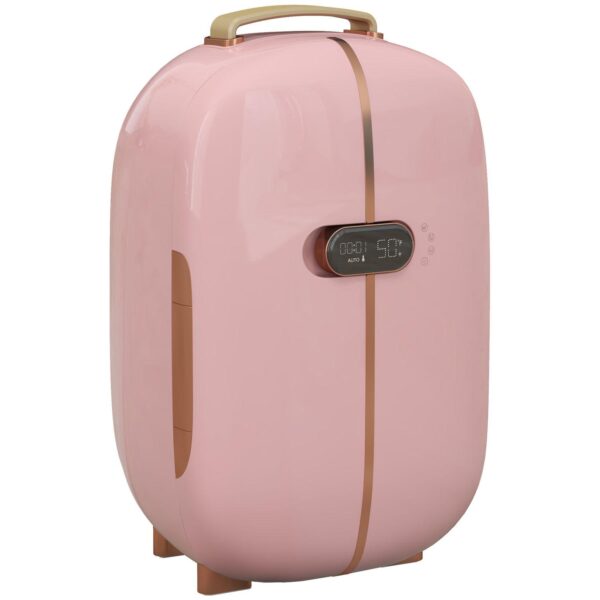 Portable Beauty Fridge Professional Skincare Fridge W/ Led Lighting Timer Pink