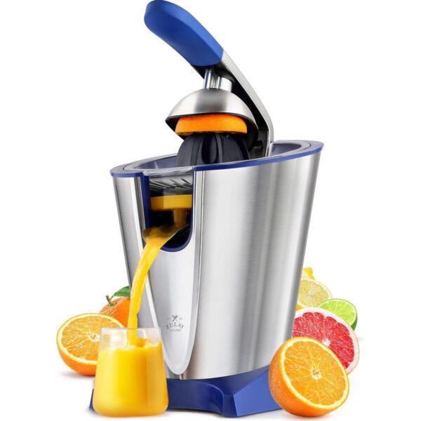 Powerful Electric Orange Juicer Squeezer - Stainless Steel, Soft Touch Handle Citrus Juicer