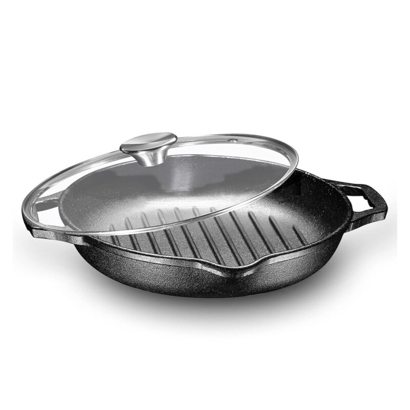 Pre-seasoned Cast Iron Skillet With Dual Handles For Grill, Deep Frying, And Oven Cooking - Image 5