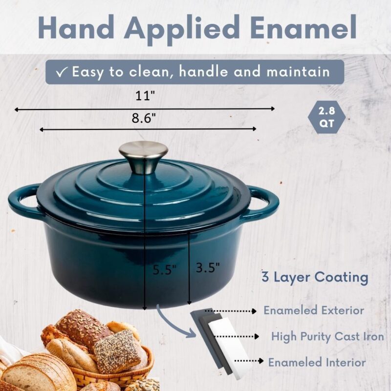 Premium Enameled Cast Iron Dutch Oven - Image 5