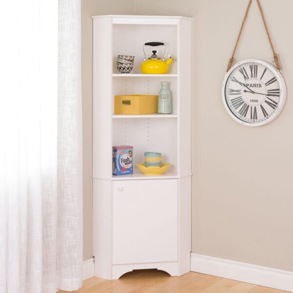 Prepac Elite Tall 1-Door Corner Storage Cabinet