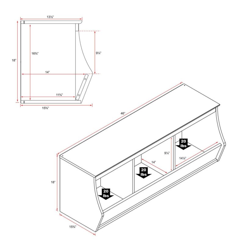 Prepac Monterey 3-Bin Cubby Storage - Image 5