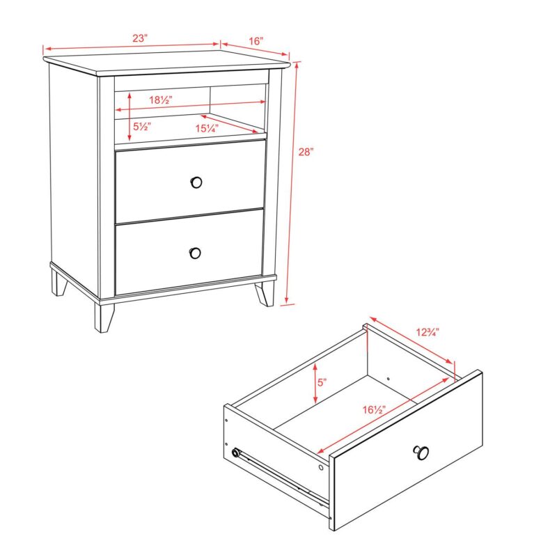 Prepac Yaletown 2-Drawer Tall Espresso Nightstand - Image 3