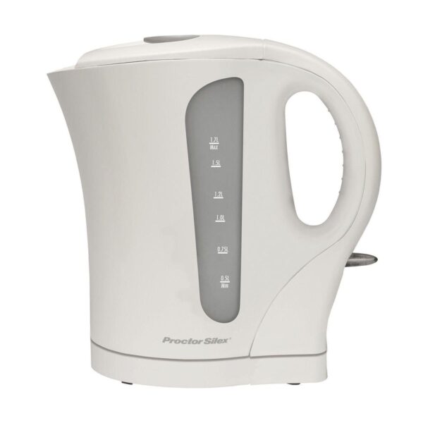 Proctor Silex 1.7 Liter Plastic Cordless Electric Kettle in White