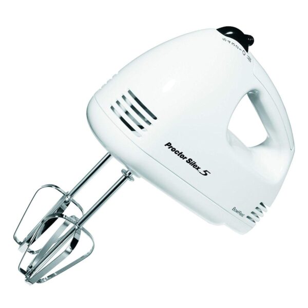 Proctor Silex Easy Mix 5 Speed Hand Mixer in White