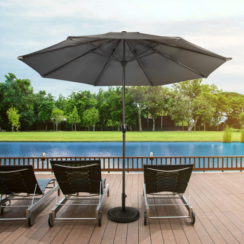 Pure Garden 9-ft. Easy Crank Outdoor Patio Umbrella with Vented Canopy - Image 2