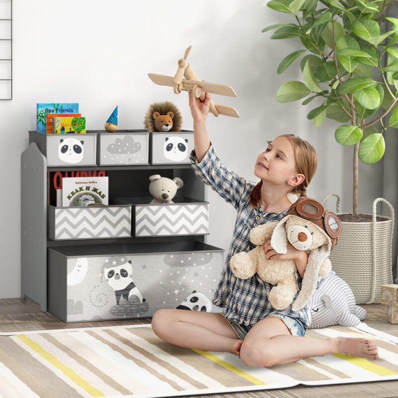 Qaba Toy Organizer With 6 Storage Bins, 25  X 12  X 26 - Image 3