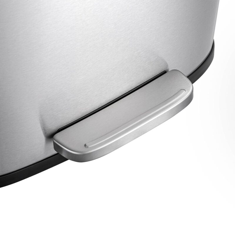 Qualiazero 13.2 Gallon Trash Can, Rectangular Step On Kitchen Trash Can, Silver - Image 9