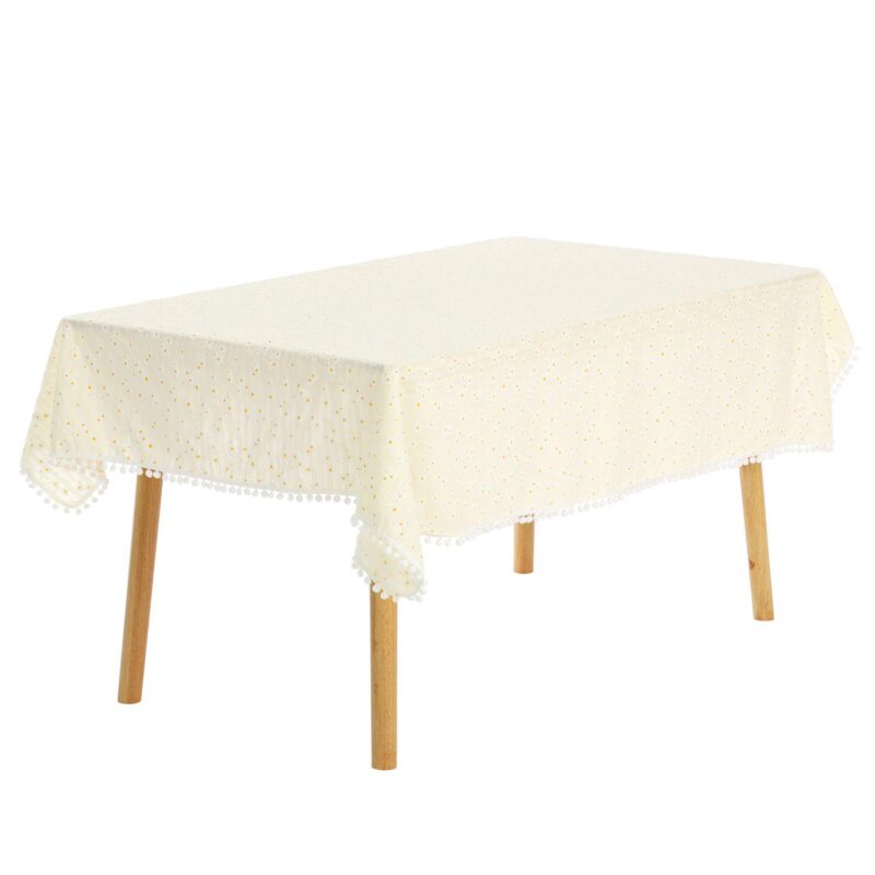 Rectangle Cotton Yellow Restaurant Picnic Party Tablecloth 1 Pc, 55  X 79 - Image 6