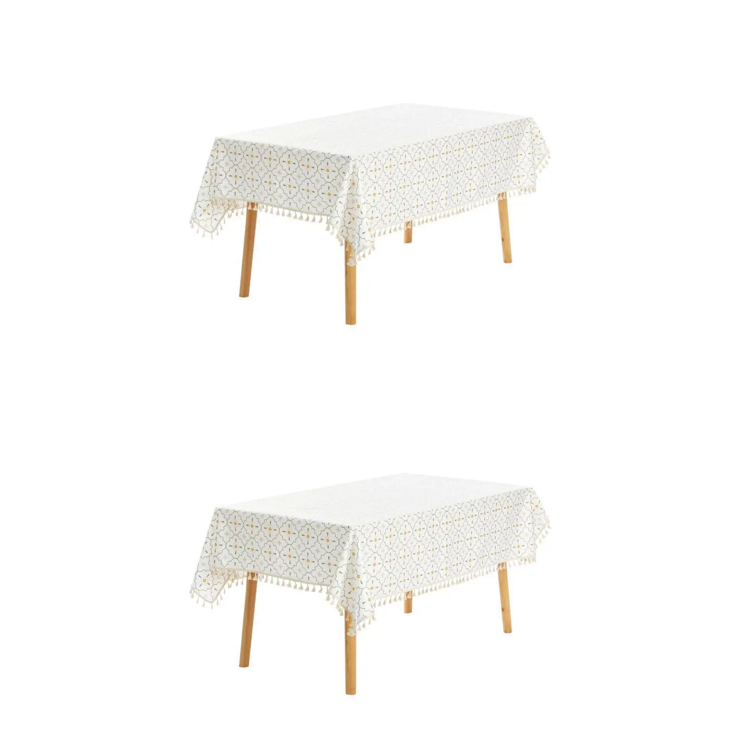Rectangle Floral Tablecloth Faux Pu Table Cover With Tassels 55 X 79 7 Rectangle Floral Tablecloth Faux Pu Table Cover With Tassels 55  X 79 - Image 7