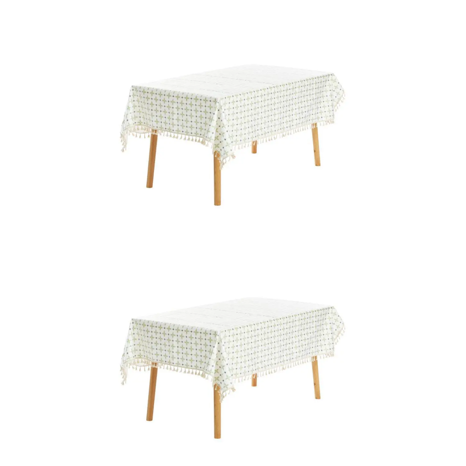Rectangle Floral Tablecloth Faux Pu Table Cover With Tassels 55 X 79 6 Rectangle Floral Tablecloth Faux Pu Table Cover With Tassels 55  X 79 - Image 6