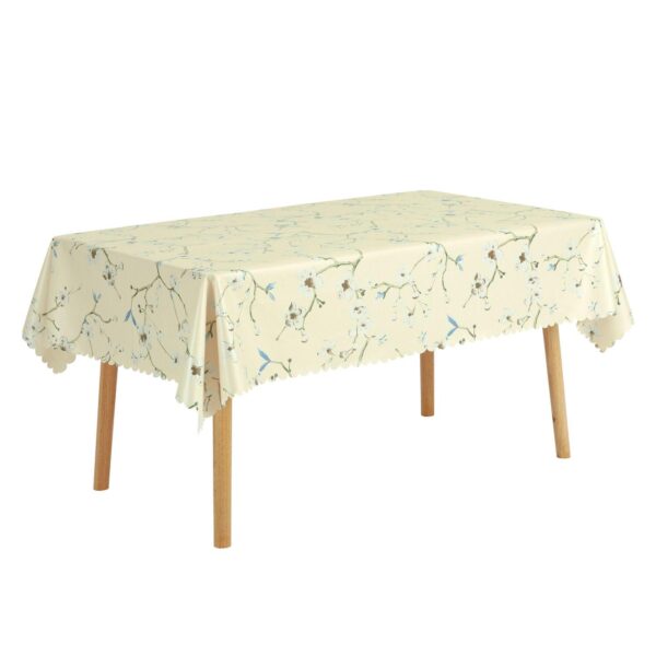 Rectangle Vinyl Tablecloth Wrinkle-resistant Table Cover For Kitchen Or Dining 55 x71