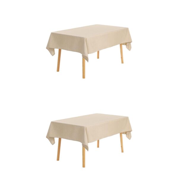 Rectangle Waterproof Spill Proof Wrinkle Tablecloth Table Cover 2 Pack For Dining 51  X 71