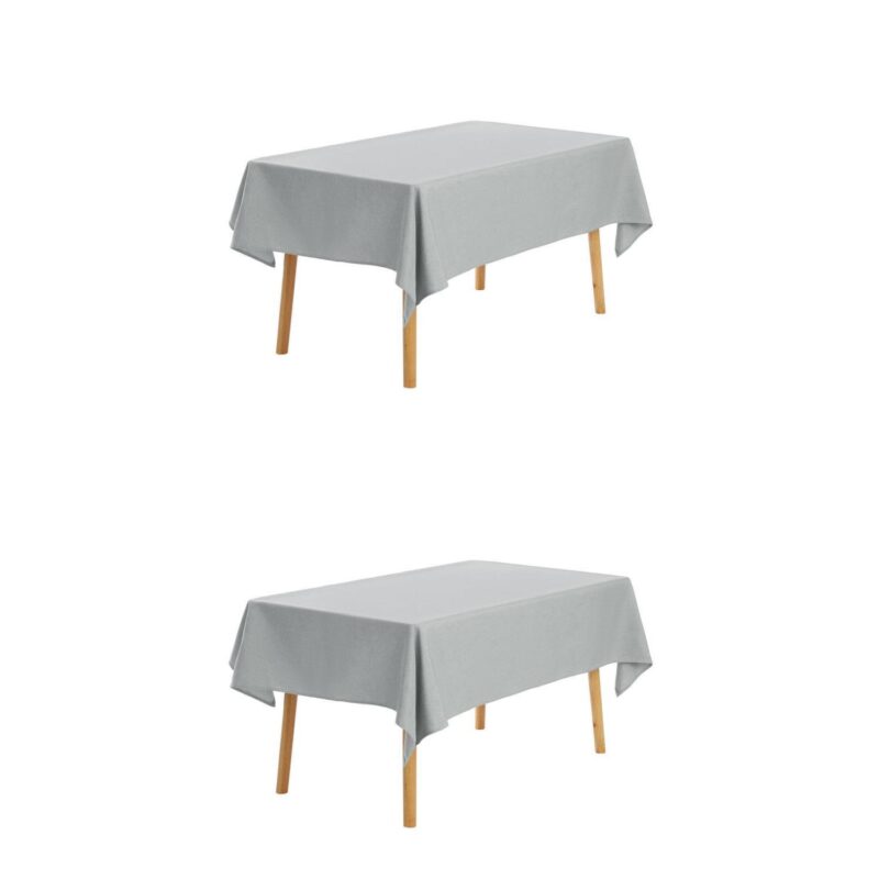 Rectangle Waterproof Spill Proof Wrinkle Tablecloth Table Cover 2 Pack For Dining 55  X 95 - Image 7