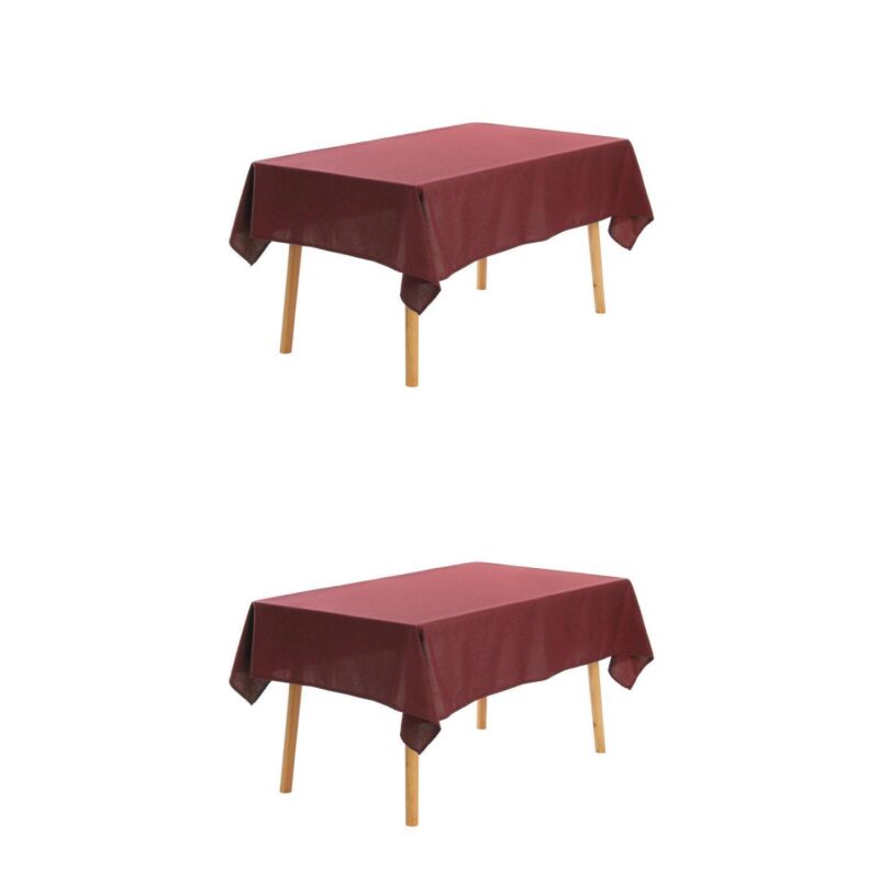Rectangle Waterproof Spill Proof Wrinkle Tablecloth Table Cover 2 Pack For Dining 55  X 95 - Image 6