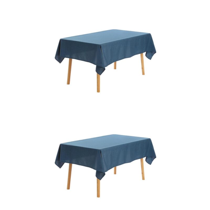 Rectangle Waterproof Spill Proof Wrinkle Tablecloth Table Cover 2 Pack For Dining 55  X 95 - Image 9