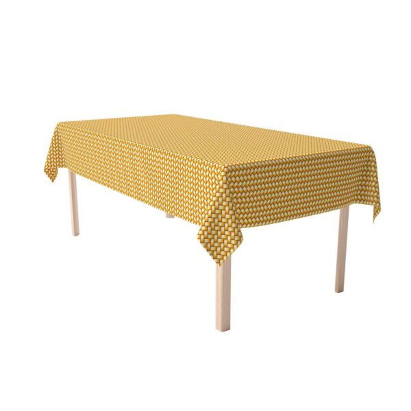 Rectangular Tablecloth, 100% Polyester, 60x104 , Gold Shine Basketwork