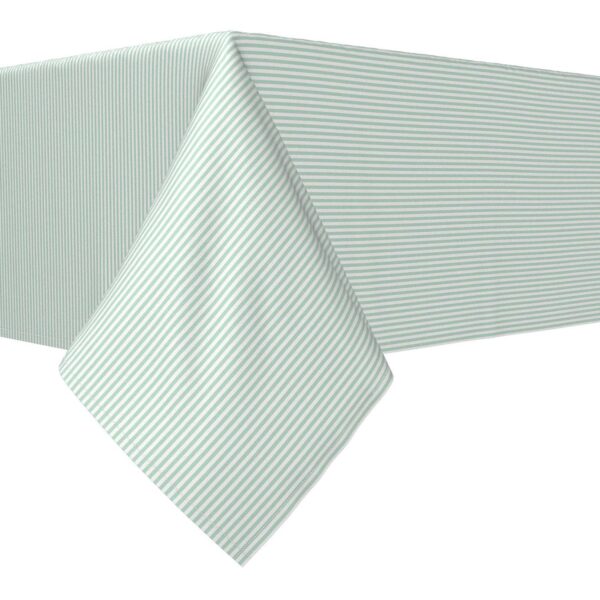 Rectangular Tablecloth, 100% Polyester, 60x120 , Pinstripes, Celadon and White