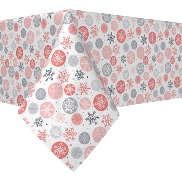 Rectangular Tablecloth, 100% Cotton, 60x120 , Snowflakes in Ornaments